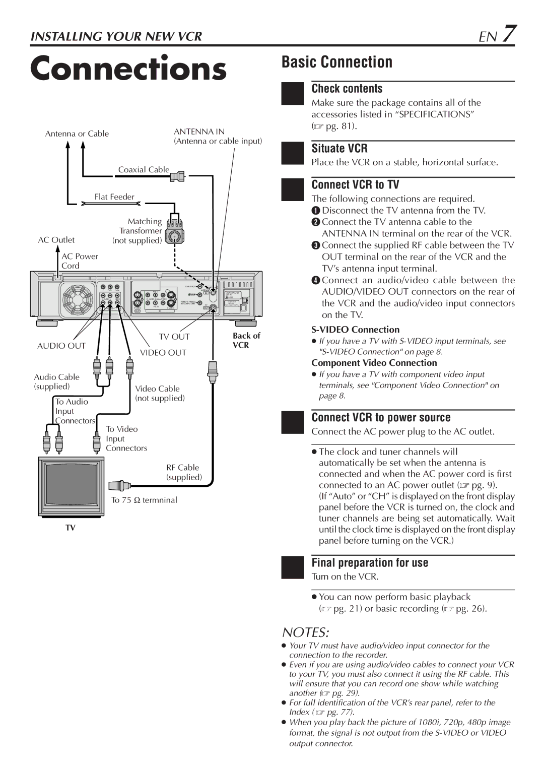 JVC HM-DH30000U manual Connections, Basic Connection 