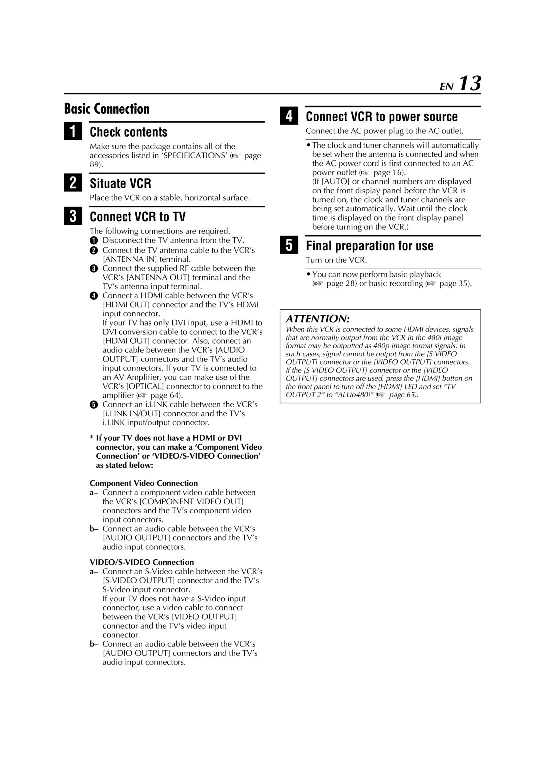 JVC HM-DH5U manual Basic Connection 