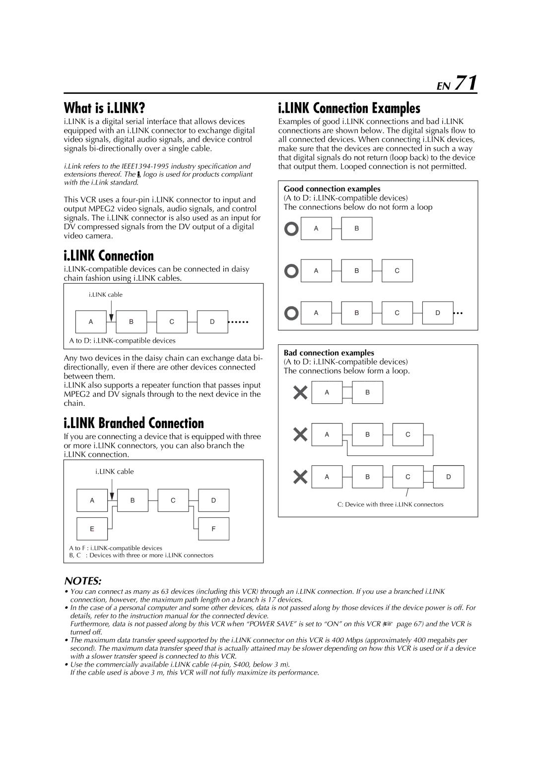 JVC HM-DH5U manual What is i.LINK?, Link Branched Connection, Link Connection Examples 