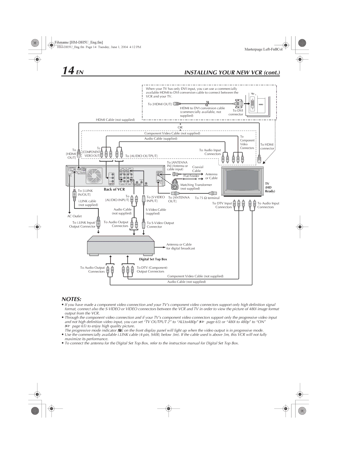 JVC HM-DH5U manual 14 EN 