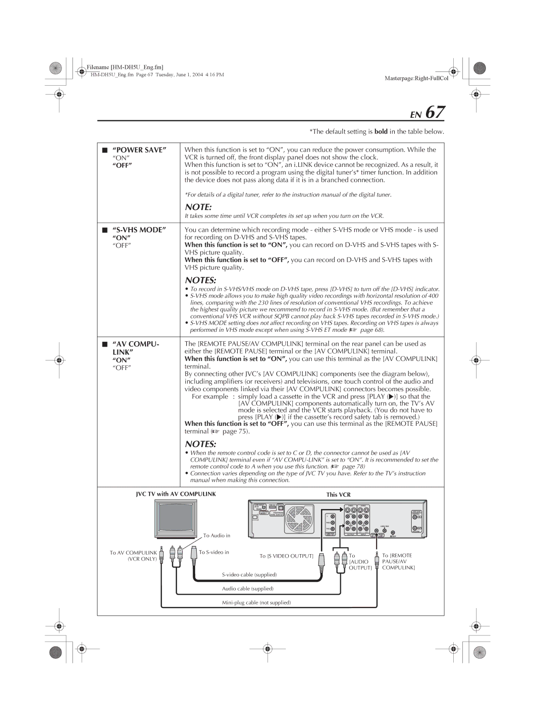 JVC HM-DH5U manual Link 