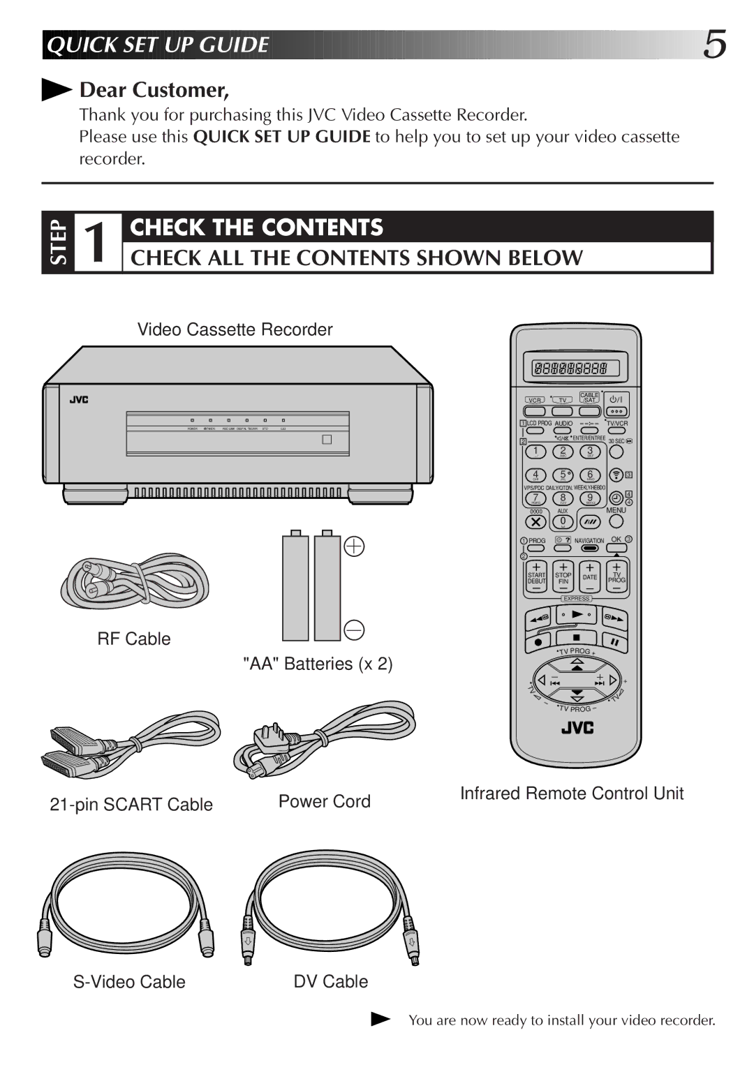 JVC HM-DR10000EK setup guide Quick SET UP Guide 