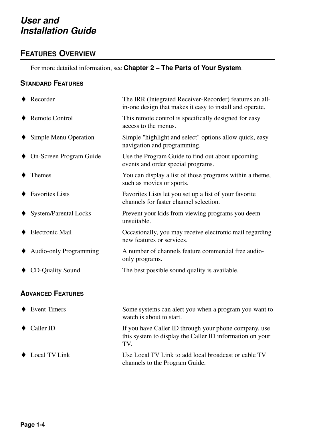 JVC HM-DSR100U, HM-DSR100DU, HM-DSR100RU manual Features Overview 