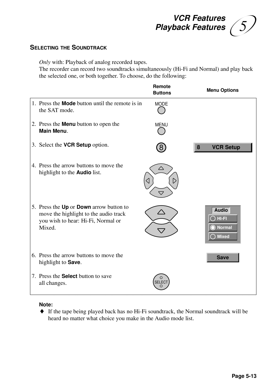 JVC HM-DSR100U, HM-DSR100DU, HM-DSR100RU manual Selecting the Soundtrack 