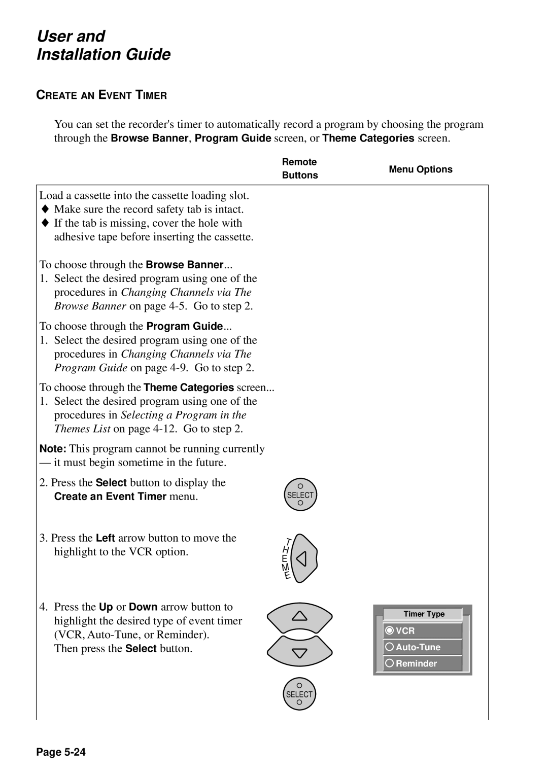 JVC HM-DSR100U, HM-DSR100DU, HM-DSR100RU manual To choose through the Program Guide 