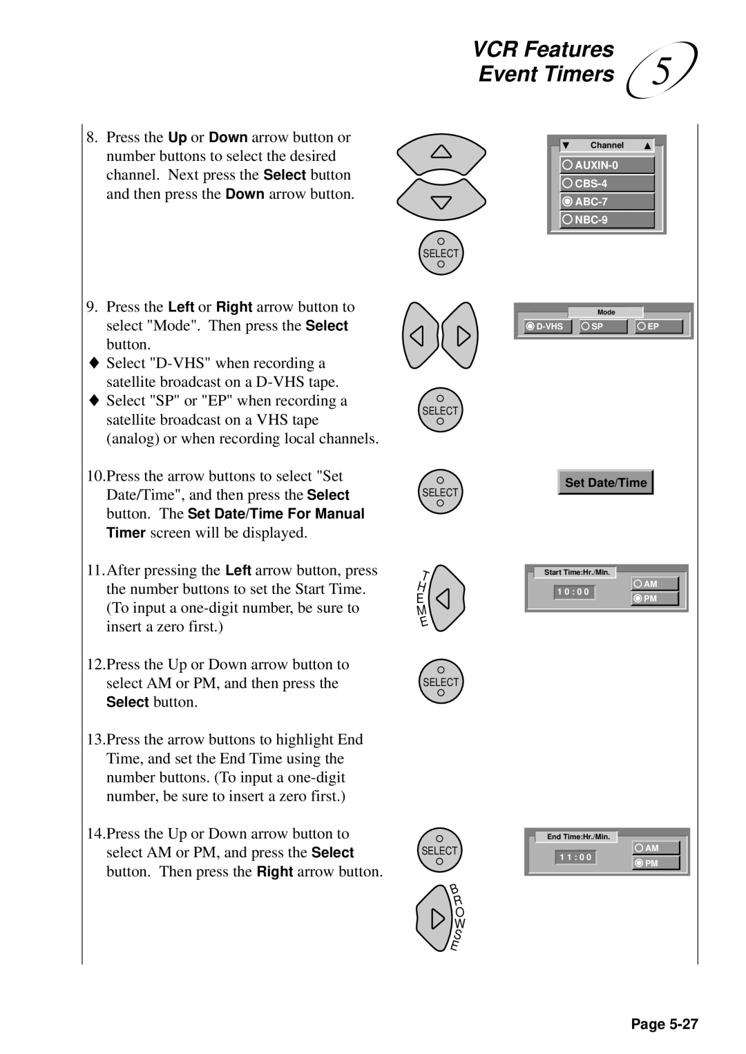 JVC HM-DSR100U, HM-DSR100DU, HM-DSR100RU manual Set Date/Time 