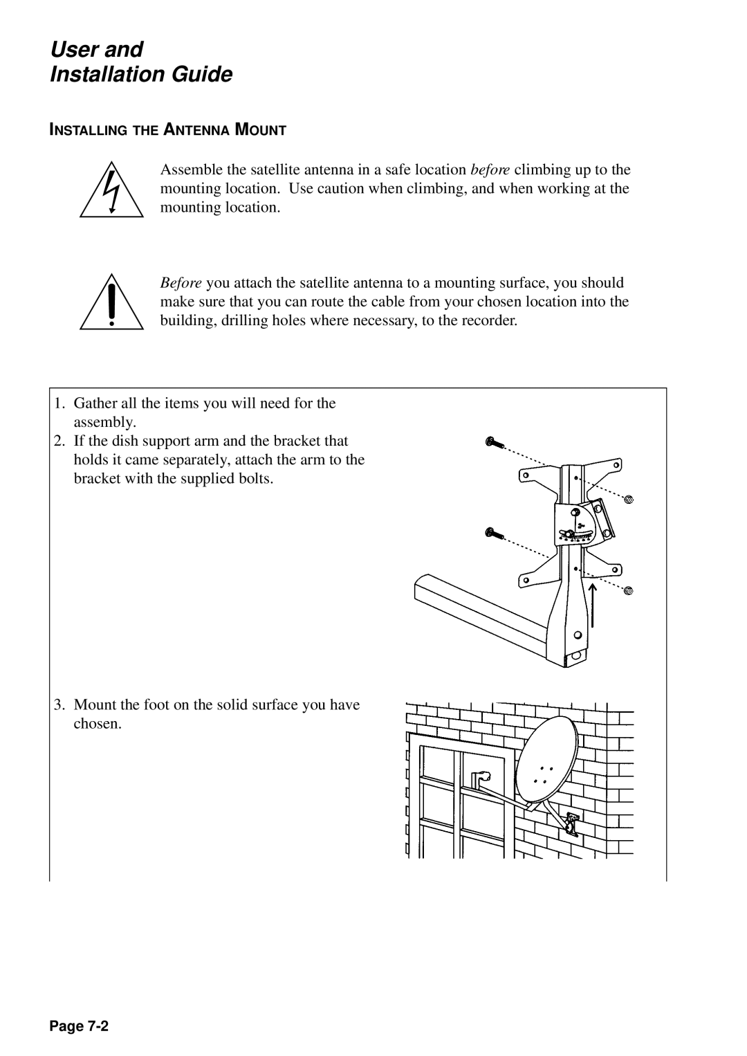 JVC HM-DSR100U, HM-DSR100DU, HM-DSR100RU manual Installing the Antenna Mount 