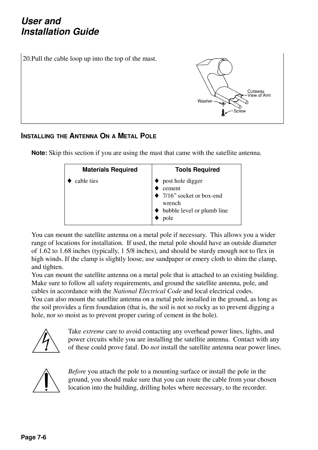 JVC HM-DSR100U, HM-DSR100DU, HM-DSR100RU manual Pull the cable loop up into the top of the mast 