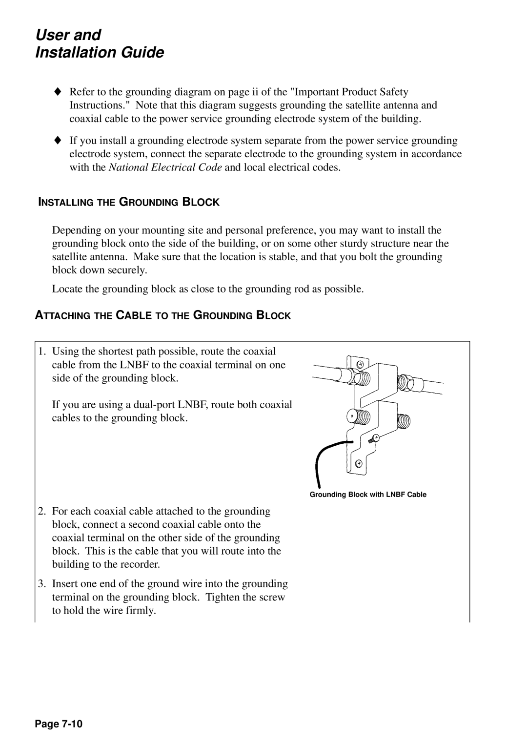 JVC HM-DSR100U, HM-DSR100DU, HM-DSR100RU manual Installing the Grounding Block 