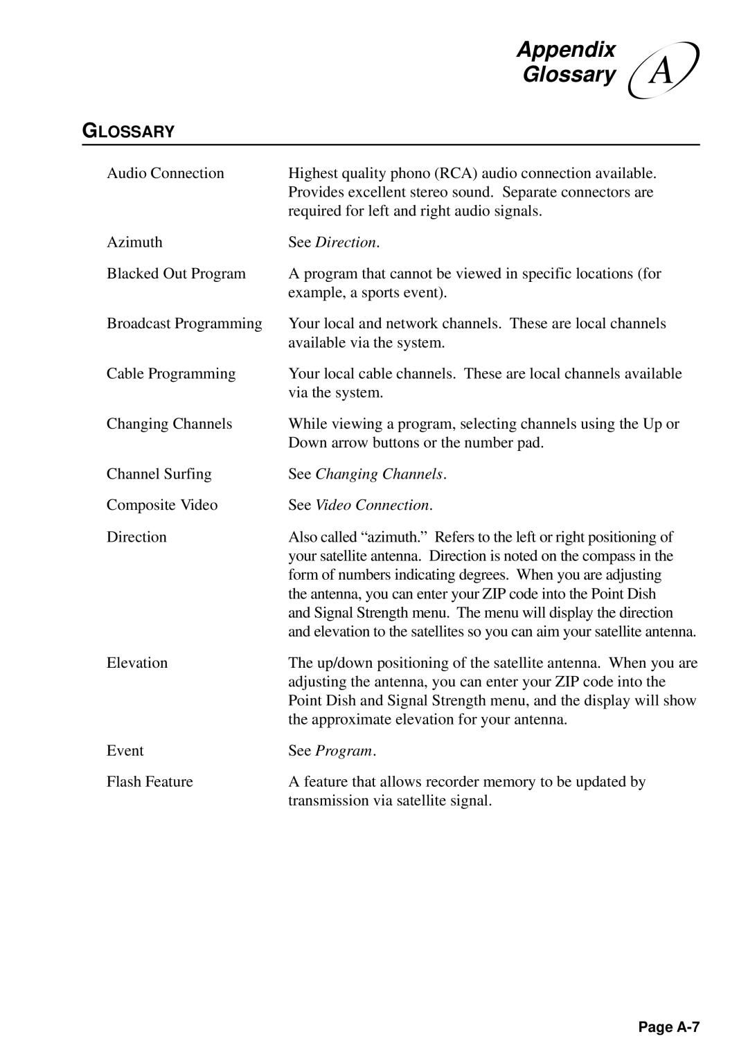 JVC HM-DSR100U, HM-DSR100DU, HM-DSR100RU manual Appendix Glossary 