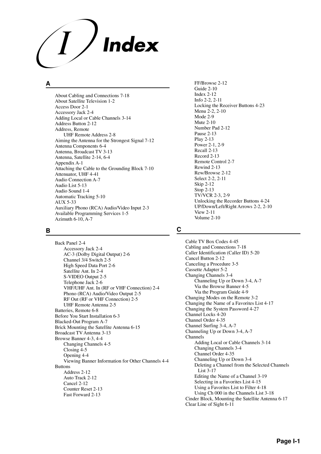 JVC HM-DSR100U, HM-DSR100DU, HM-DSR100RU manual Index 