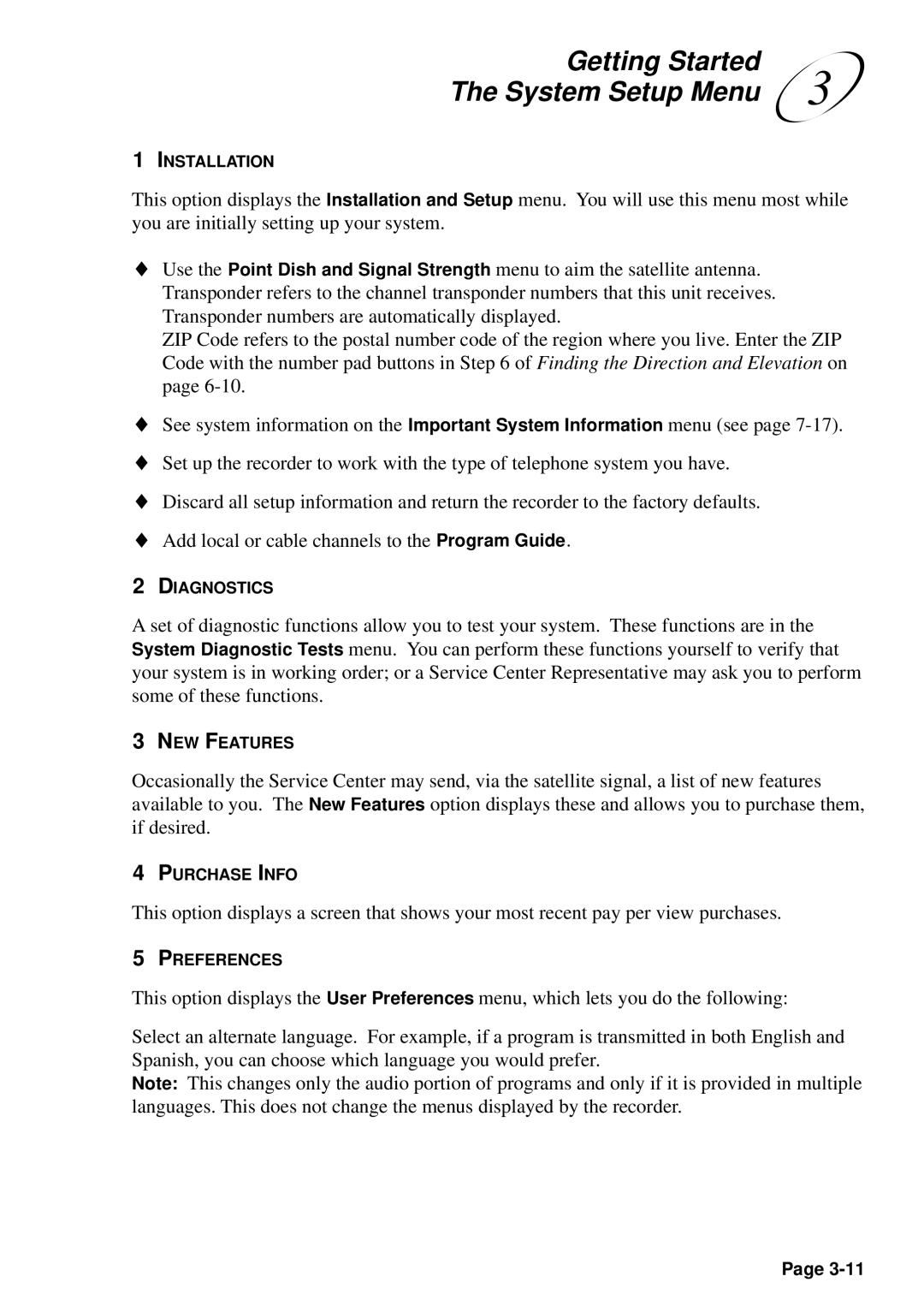 JVC HM-DSR100U, HM-DSR100DU, HM-DSR100RU manual Getting Started System Setup Menu 