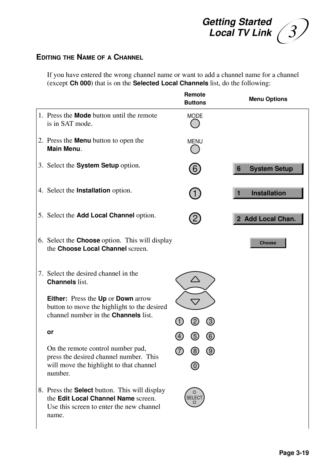 JVC HM-DSR100U, HM-DSR100DU, HM-DSR100RU manual Select the desired channel 