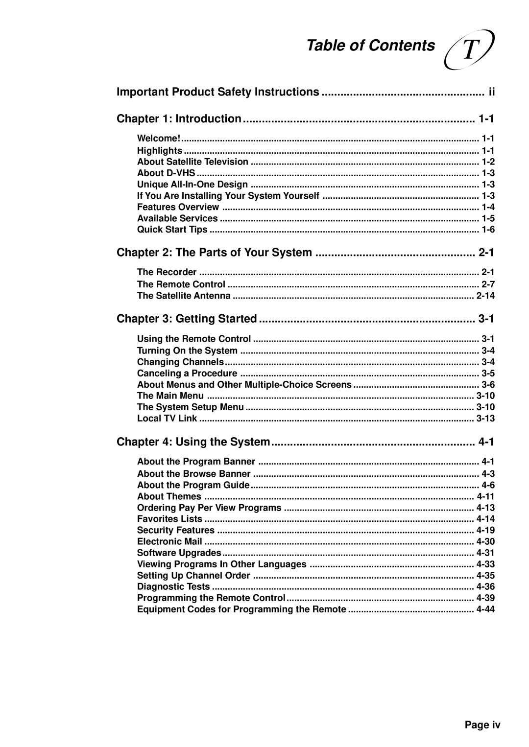 JVC HM-DSR100U, HM-DSR100DU, HM-DSR100RU manual Table of Contents 