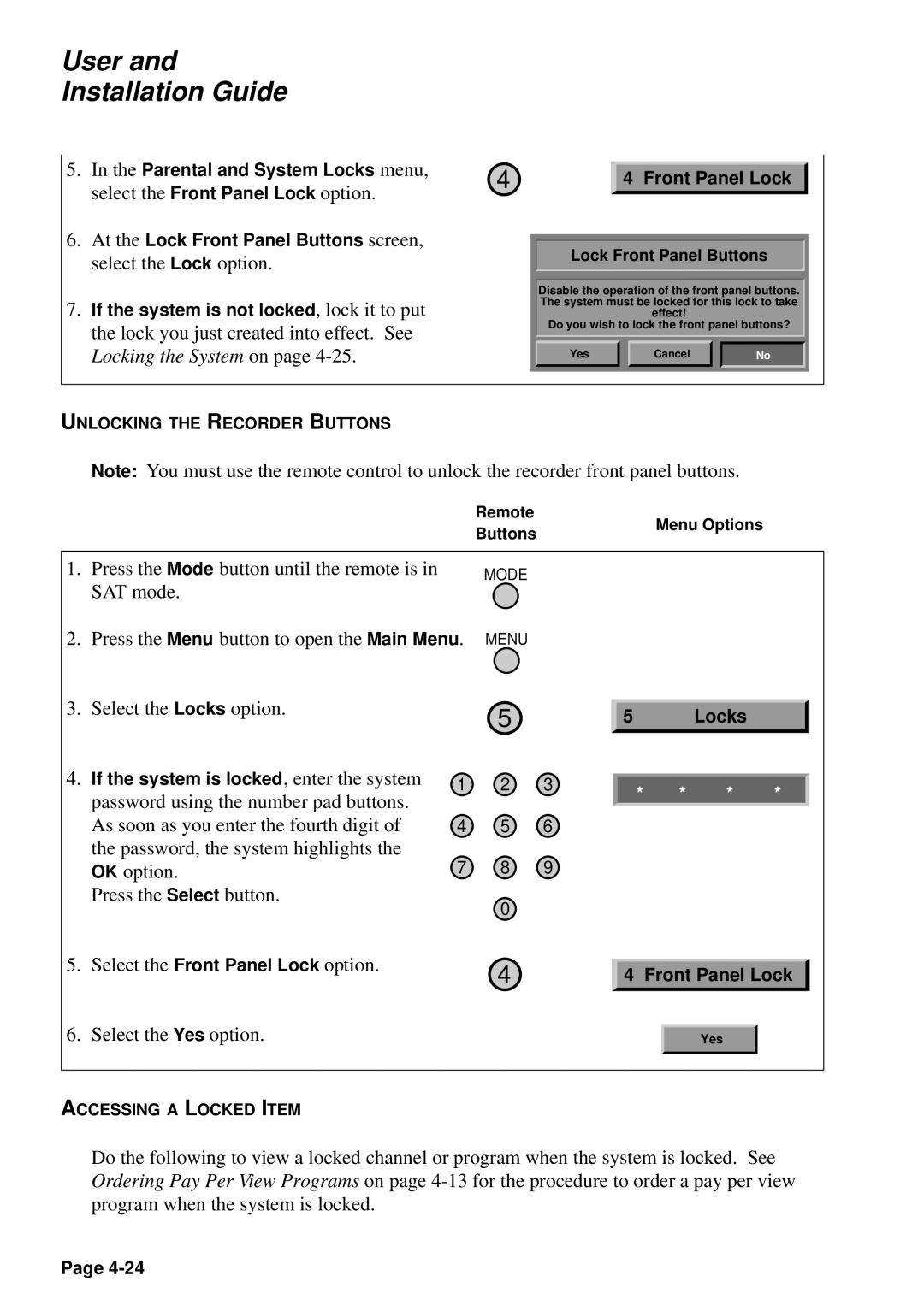 JVC HM-DSR100U, HM-DSR100DU, HM-DSR100RU manual Locking the System on 