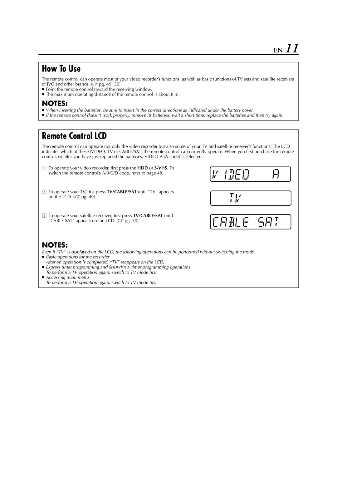 JVC HM-HDS1EU specifications How To Use, Remote Control LCD 