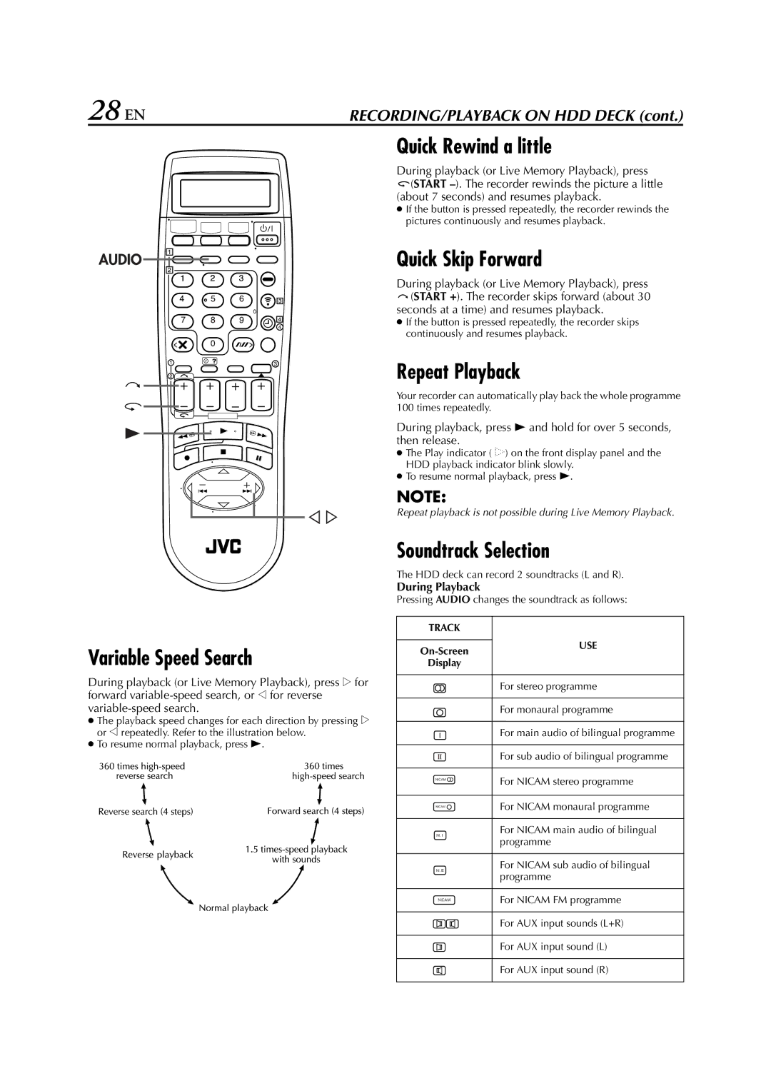 JVC HM-HDS1EU specifications 28 EN 