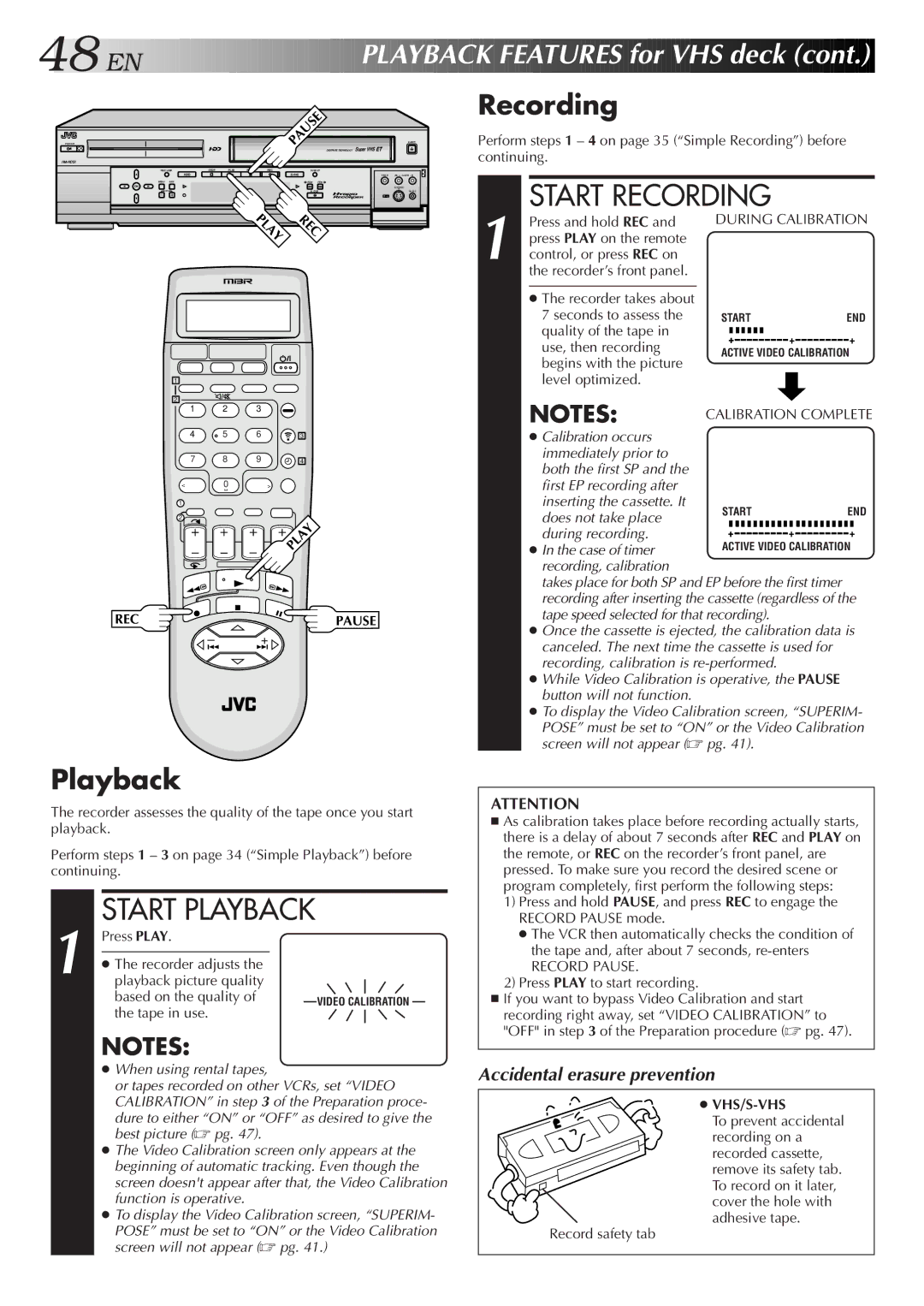 JVC HM-HDS1U manual Recording 