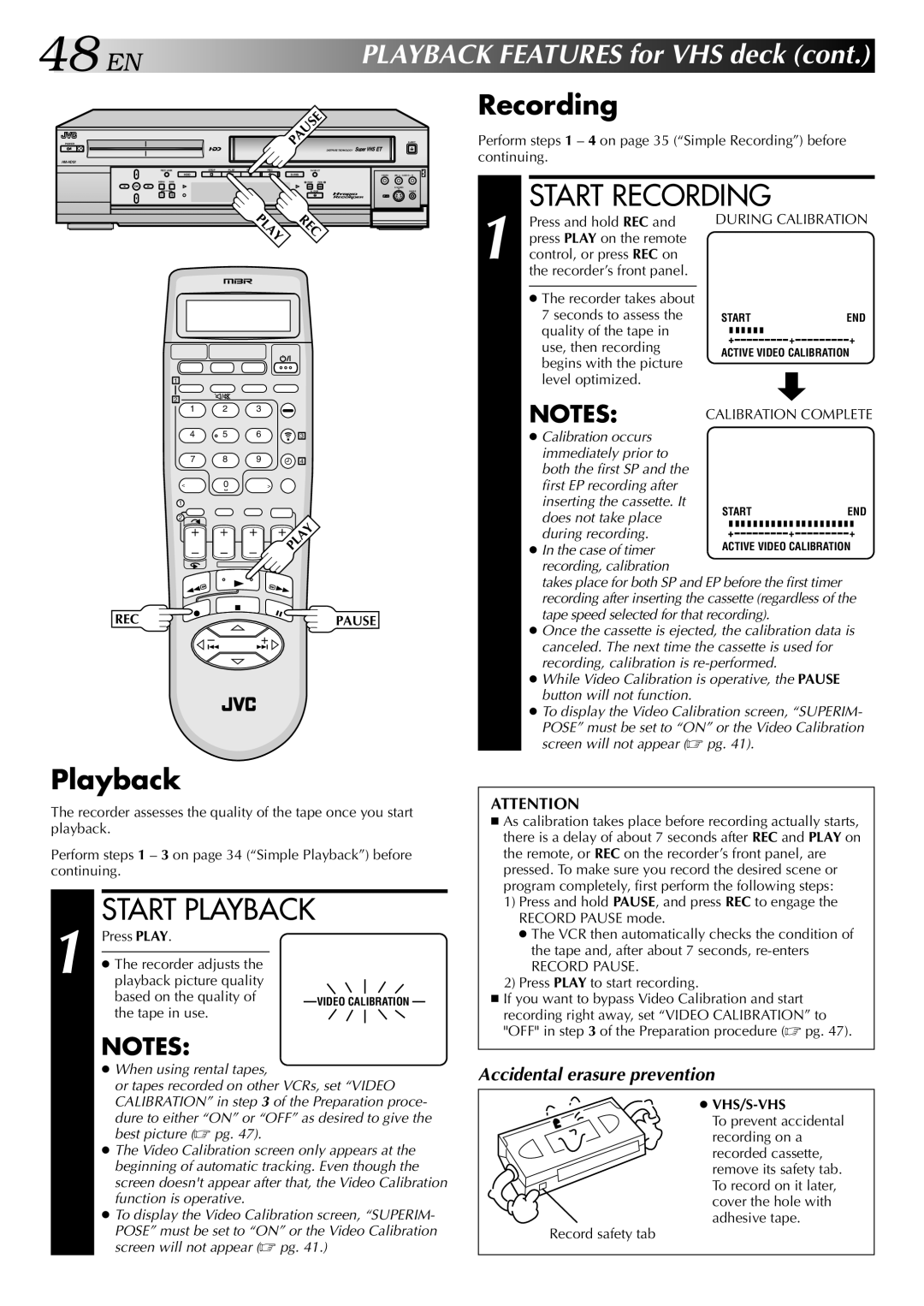 JVC HM-HDS1U manual Recording 