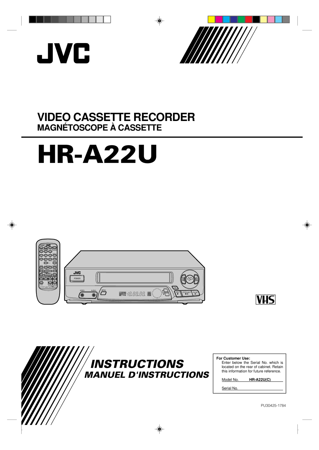 JVC HR-A22U manual 