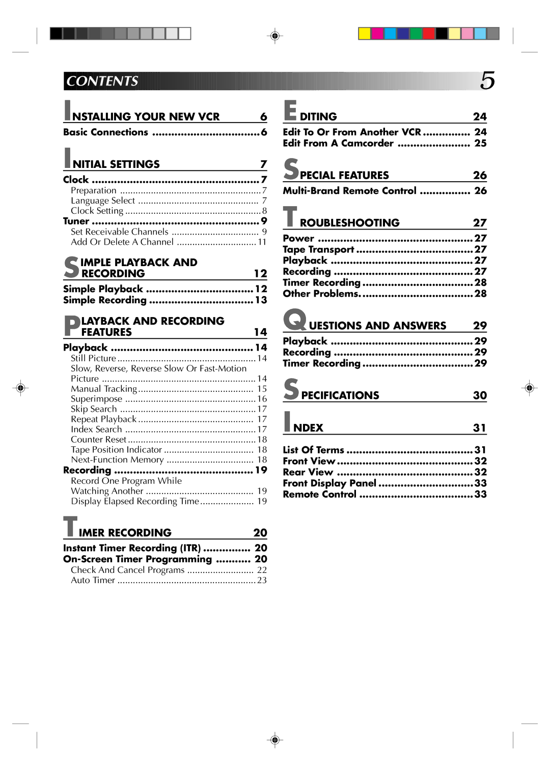 JVC HR-A22U manual Contents 