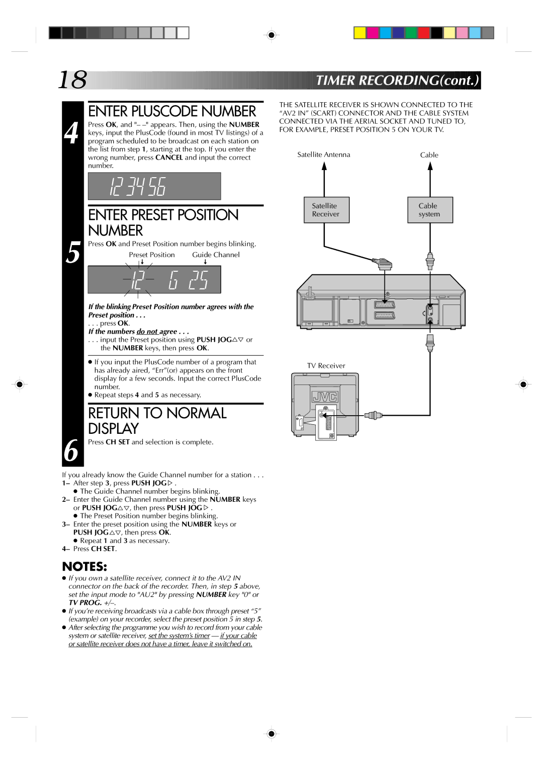 JVC HR-A230EK specifications Number, Timer RECORDINGcont 