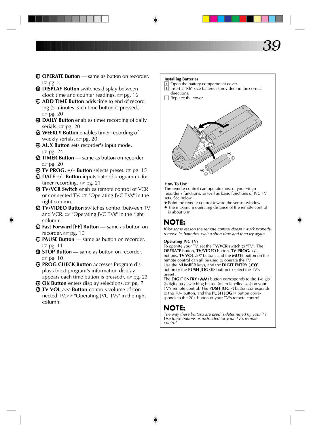 JVC HR-A230EK specifications Installing Batteries, How To Use, Operating JVC TVs, Digit Entry 