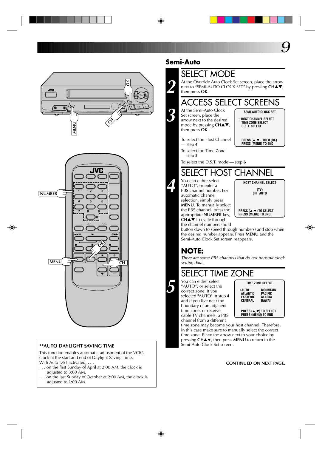 JVC HM-A22U, HR-A42U manual Select Host Channel 