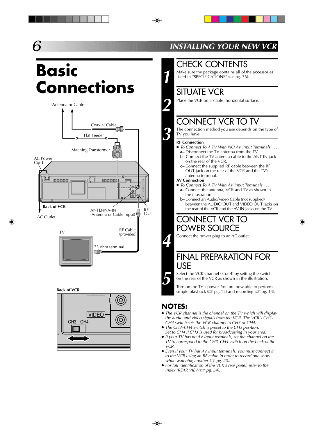 JVC HR-A52U(Hi-Fi), HR-A32U, HR-A52U instruction manual Basic Connections 