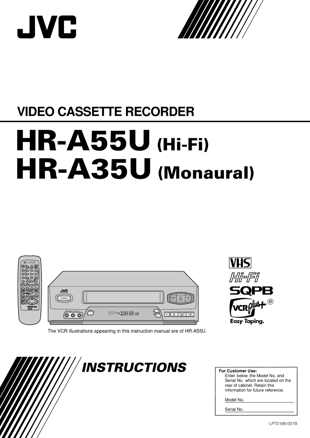 JVC instruction manual HR-A55U HR-A35U 