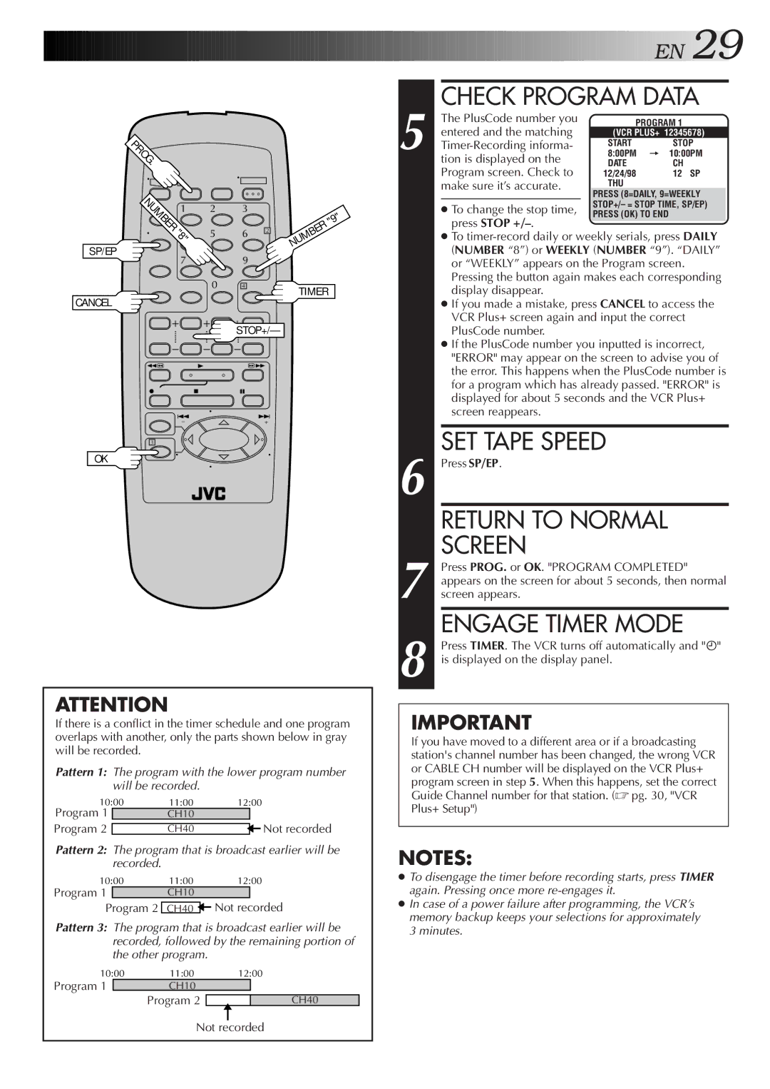 JVC HR-A55U instruction manual PlusCode number you, Entered and the matching, Timer-Recording informa, Tion is displayed on 