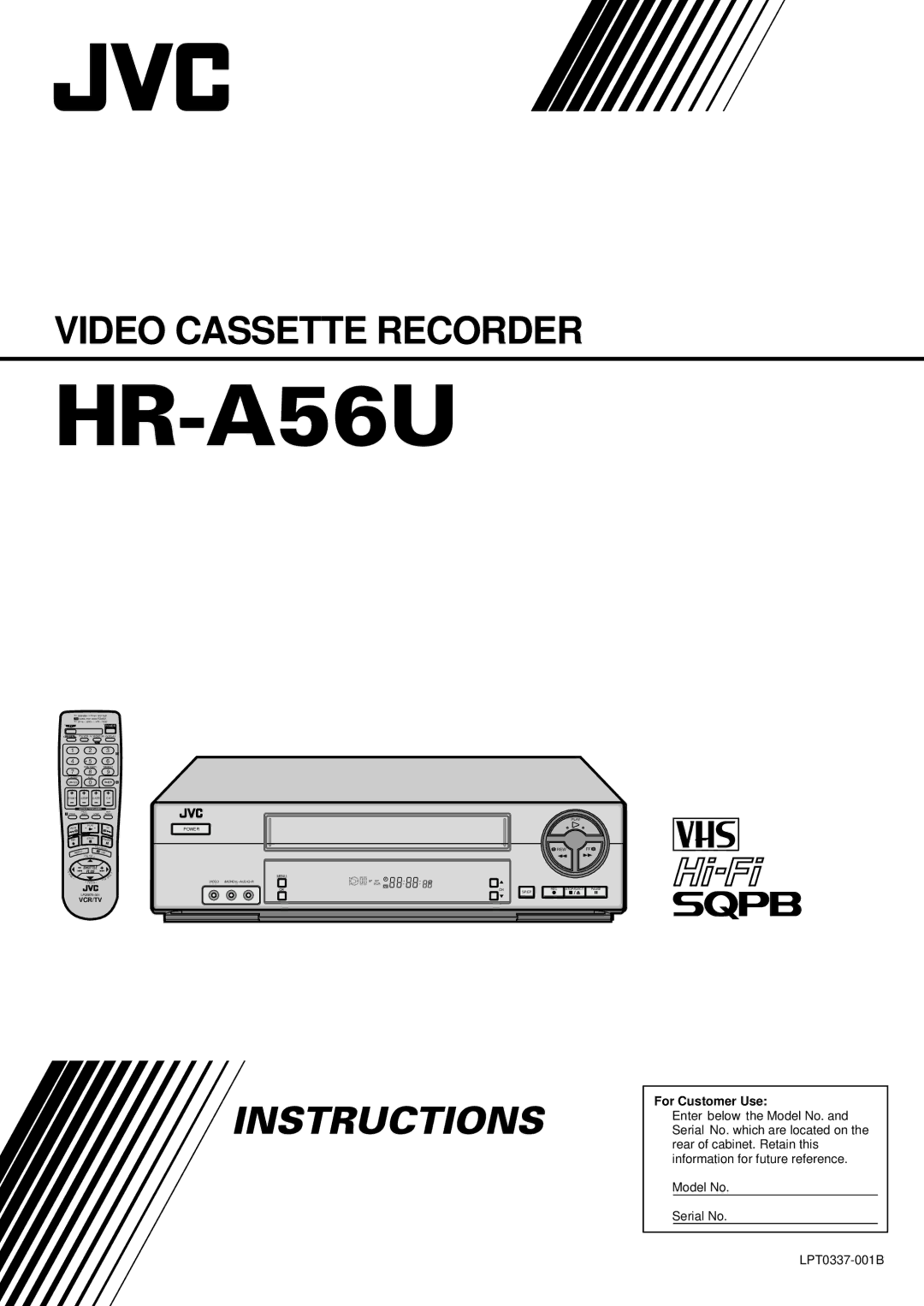 JVC HR-A56U manual 