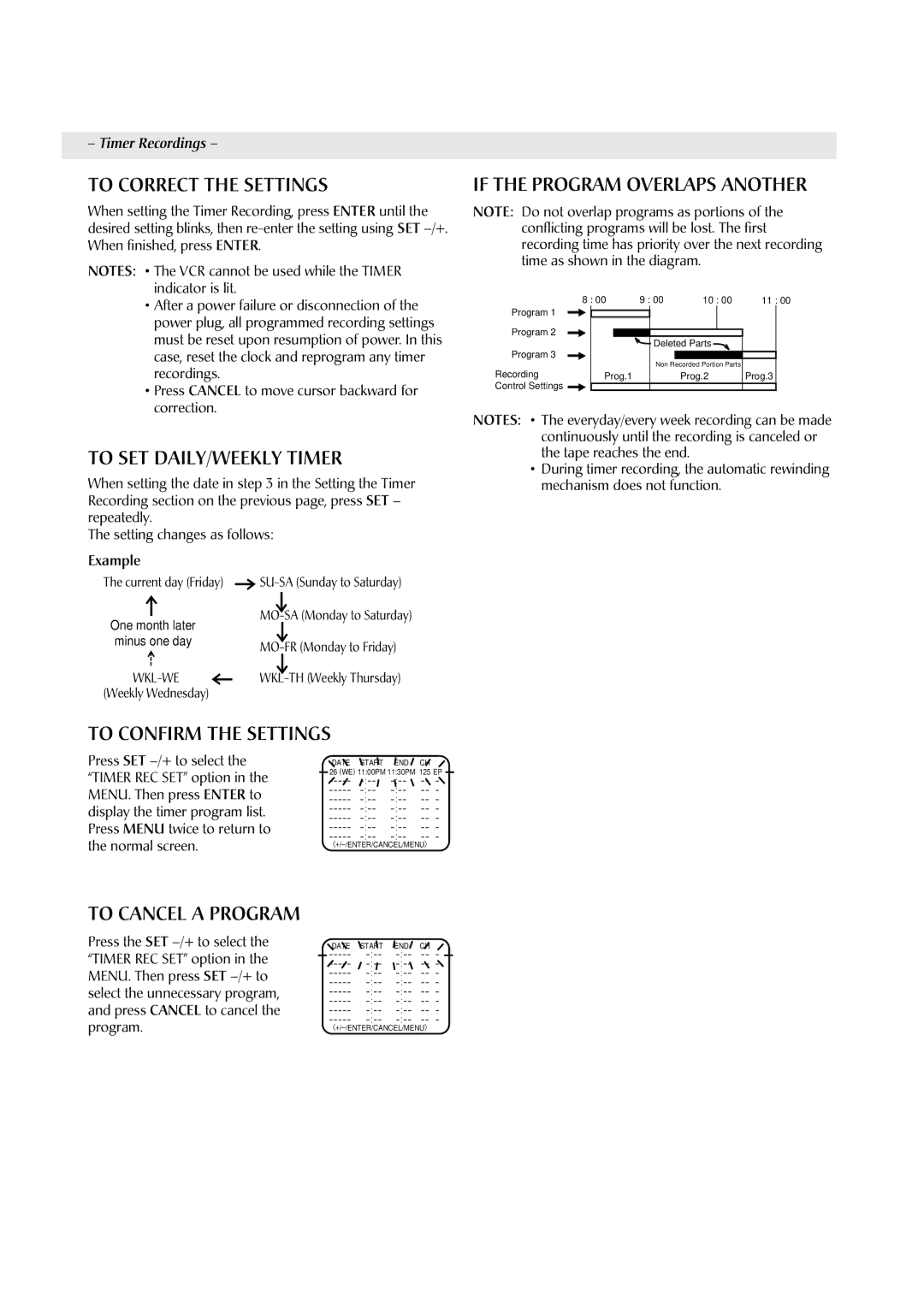 JVC HR-A590U manual To Correct the Settings 