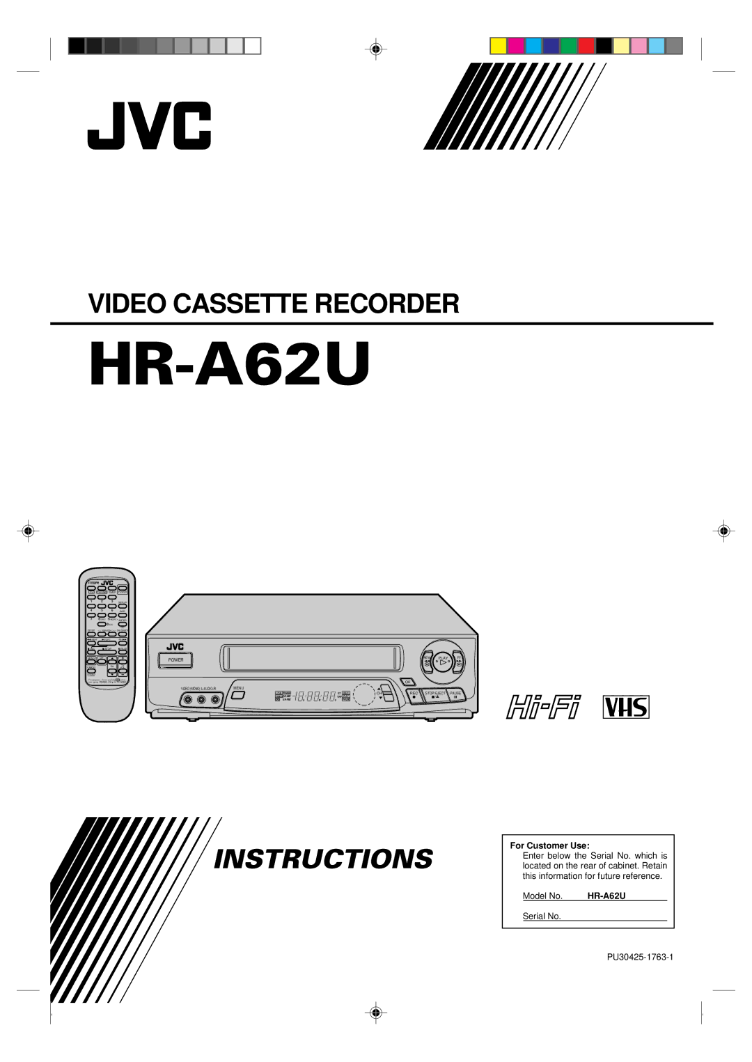 JVC HR-A62U manual 