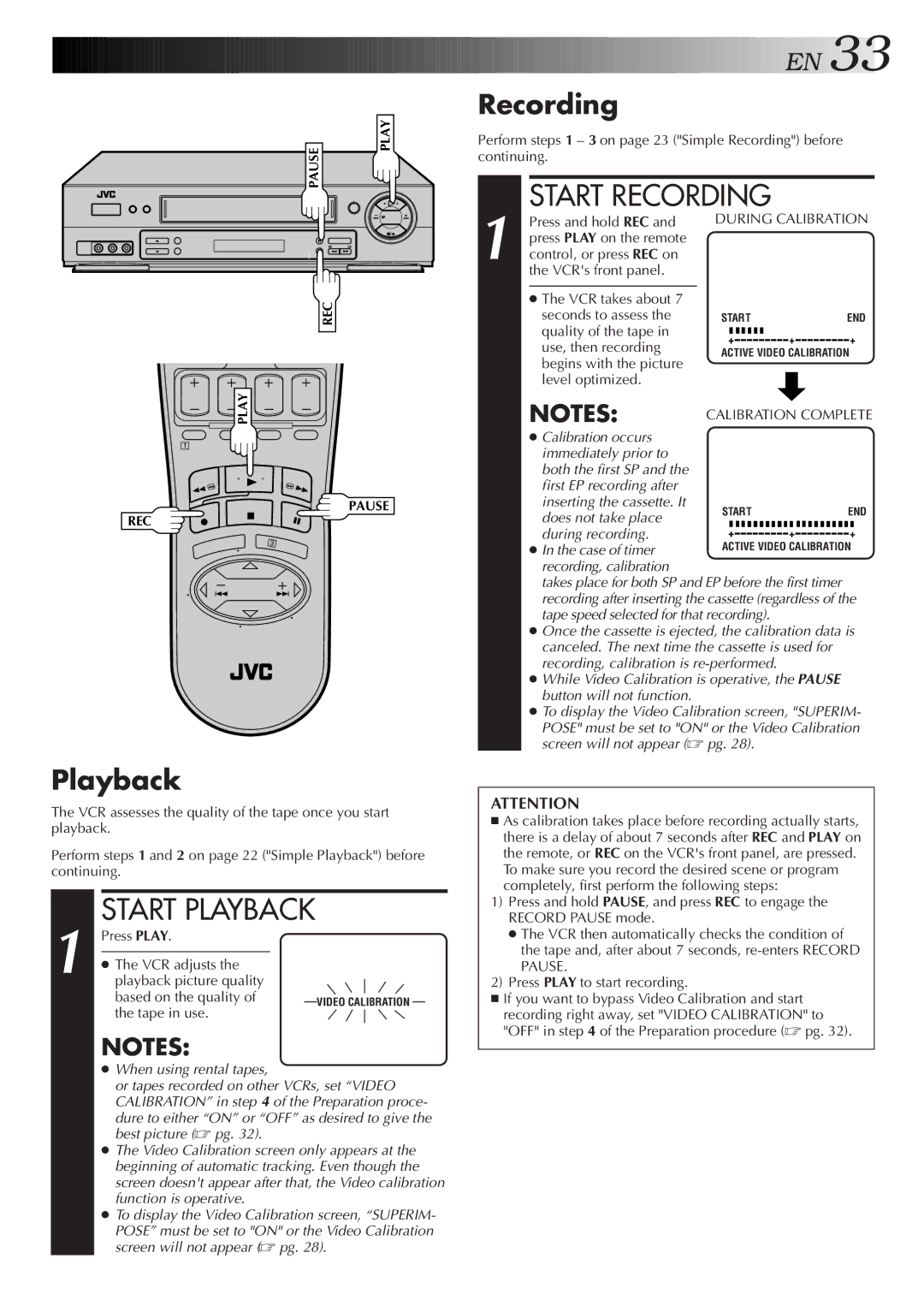 JVC HR-DD750U manual Recording, Start Playback 