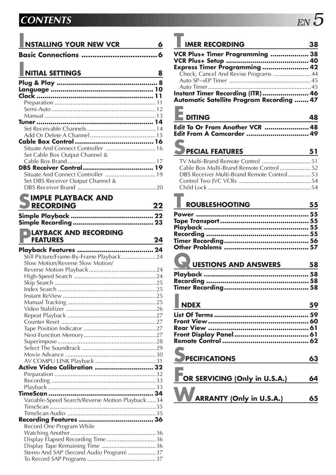 JVC HR-DD750U manual Contents 