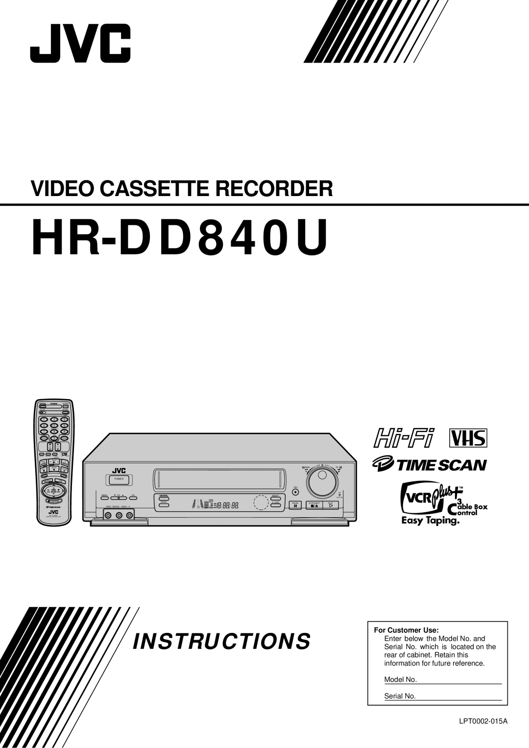 JVC HR-DD840U manual 