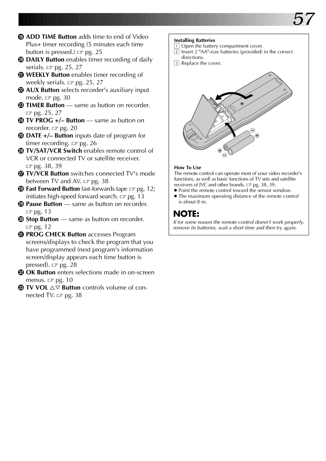 JVC HR-DD845EK setup guide Installing Batteries, How To Use 