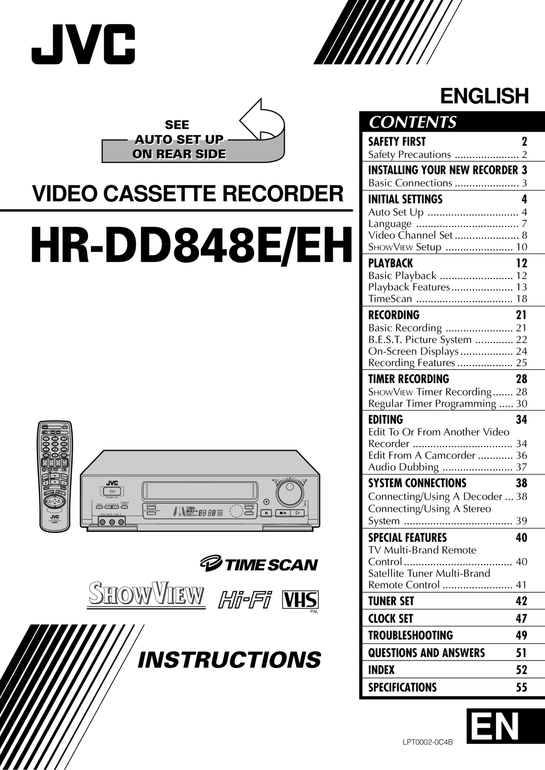 JVC specifications HR-DD848E/EH 