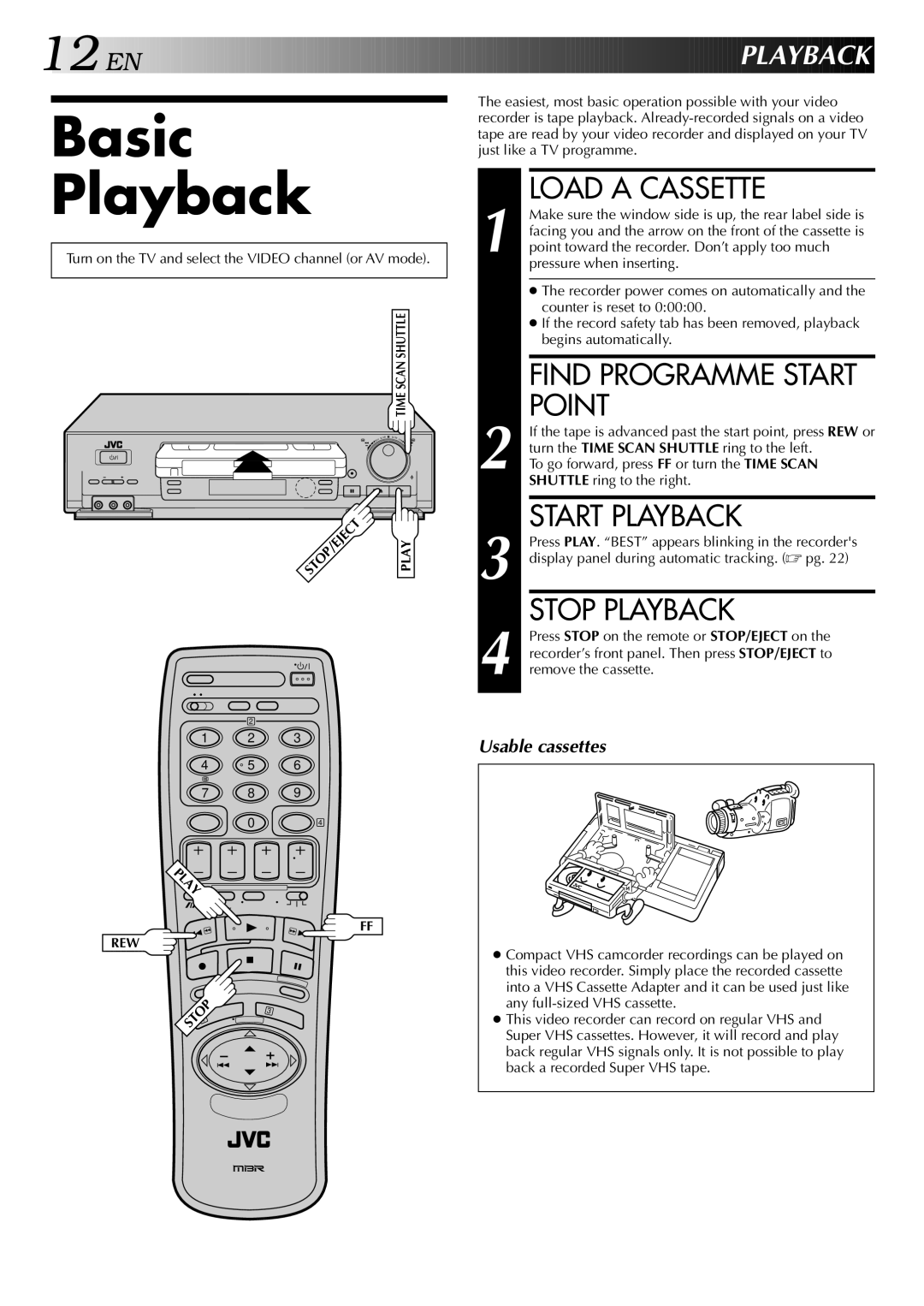 JVC HR-DD848E specifications Basic, Playback 