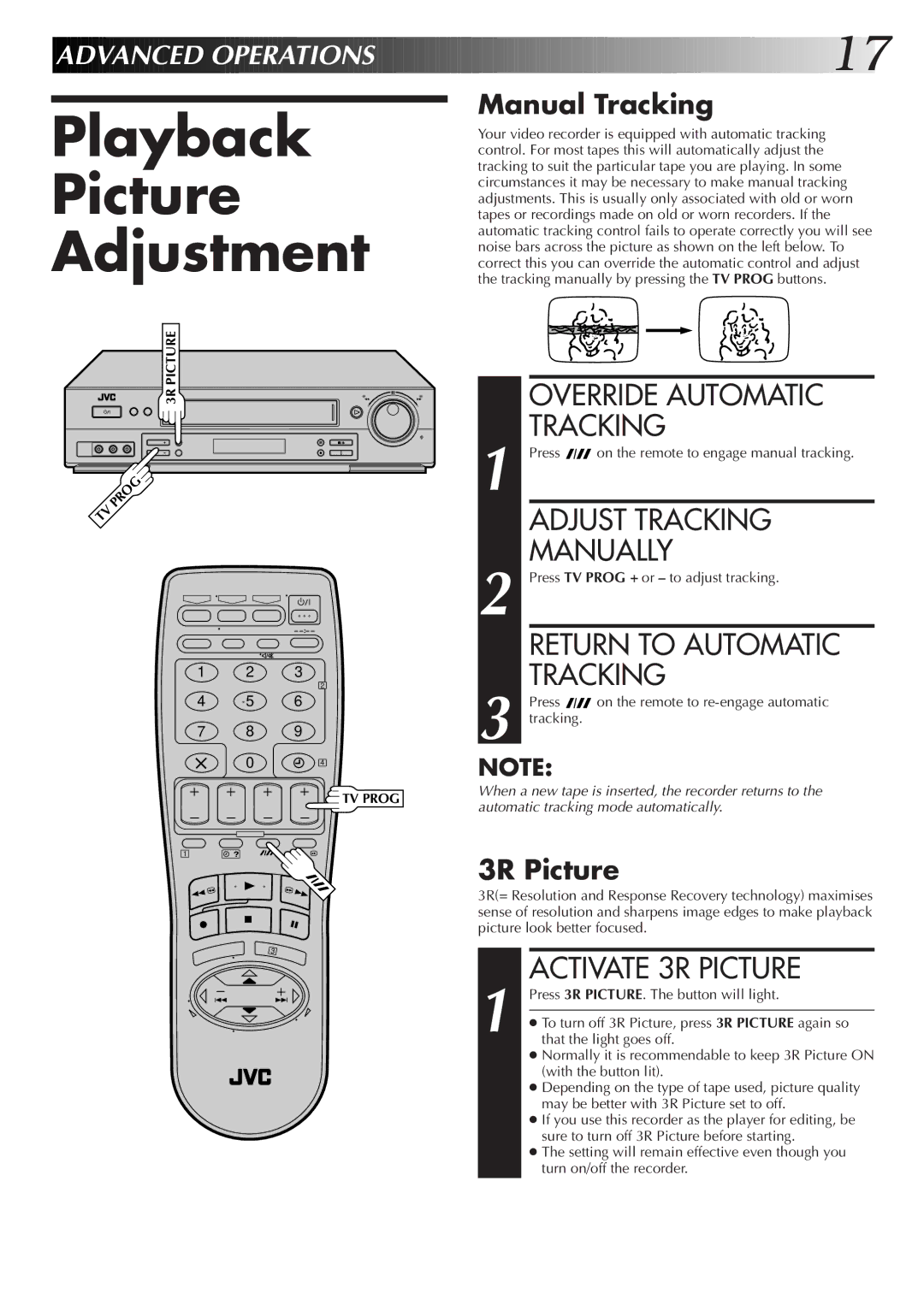 JVC HR-DD855EK setup guide Playback Picture Adjustment 