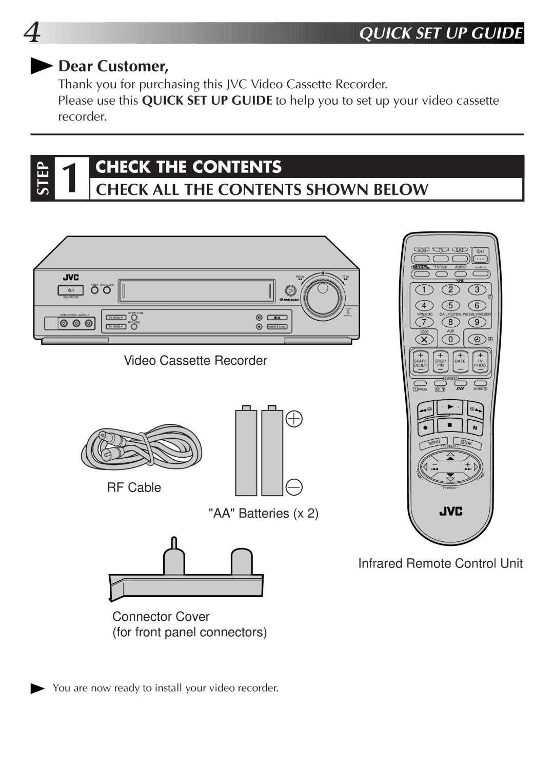 JVC HR-DD855EK setup guide Quick SET UP G Uide 