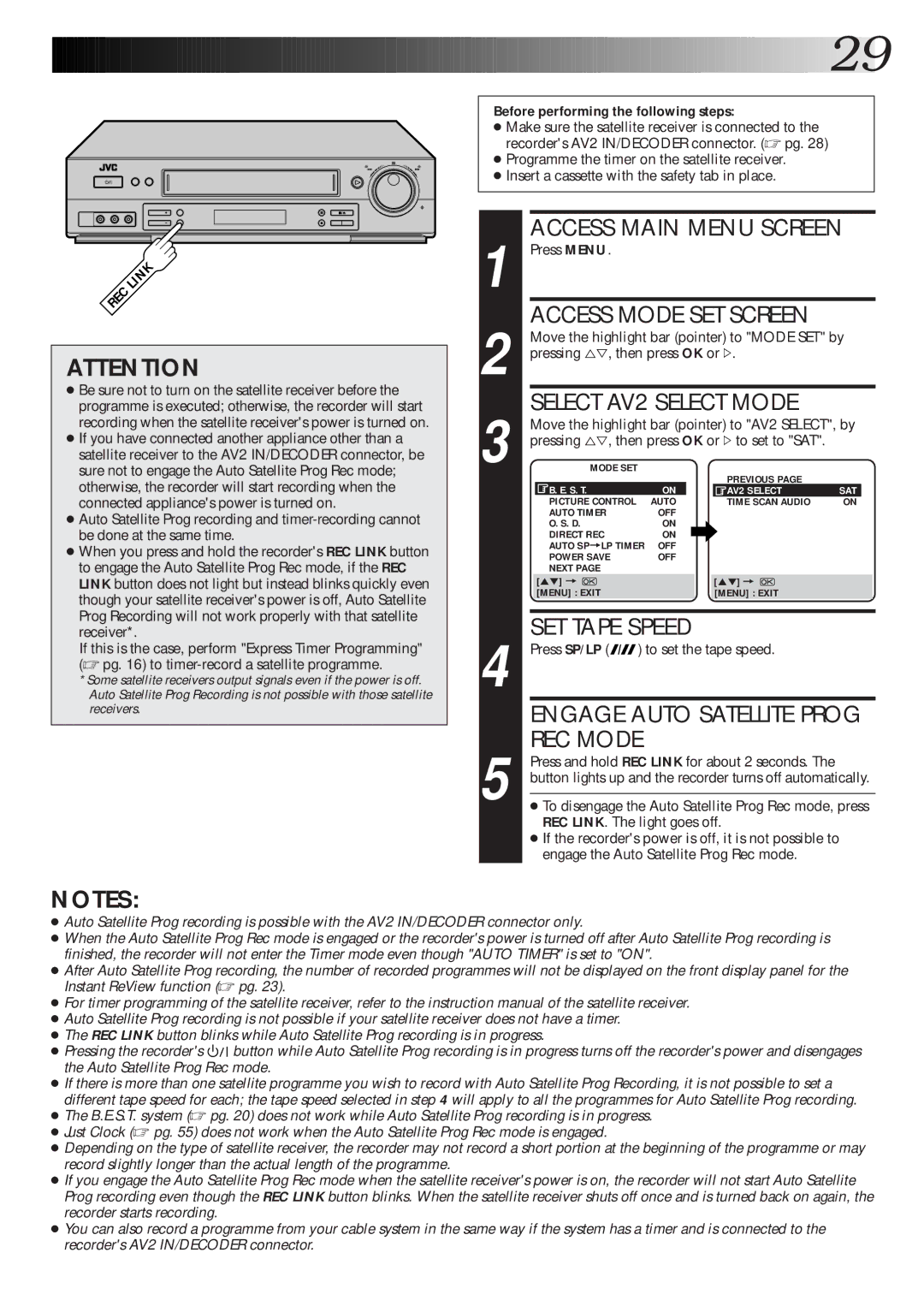 JVC HR-DD865EK setup guide Access Main Menu Screen 