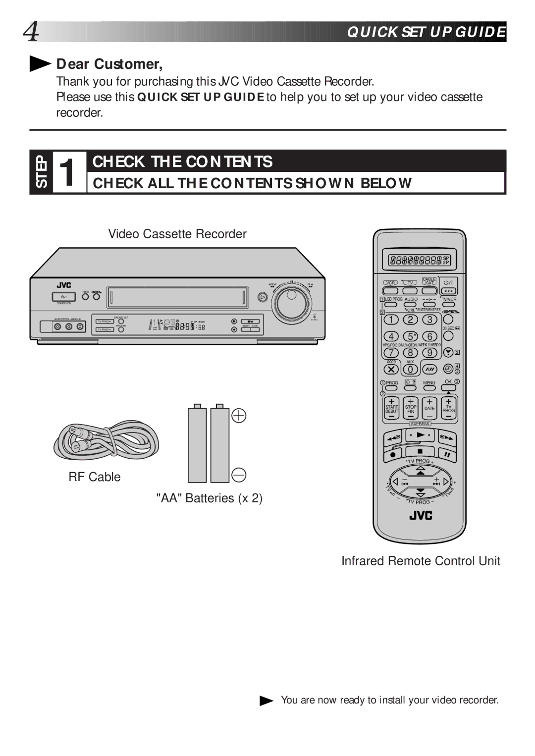 JVC HR-DD865EK setup guide Quick SET UP G Uide 