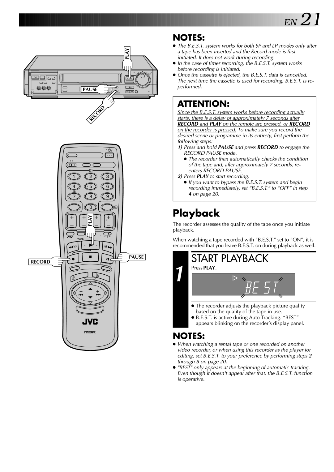 JVC HR-DD949EE specifications Play Pause 