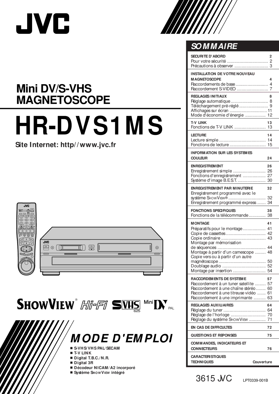 JVC HR-DVS1MS manual VHS/VHS PAL/SECAM Link, Installation DE Votre Nouveau, Information SUR LES Systemes 