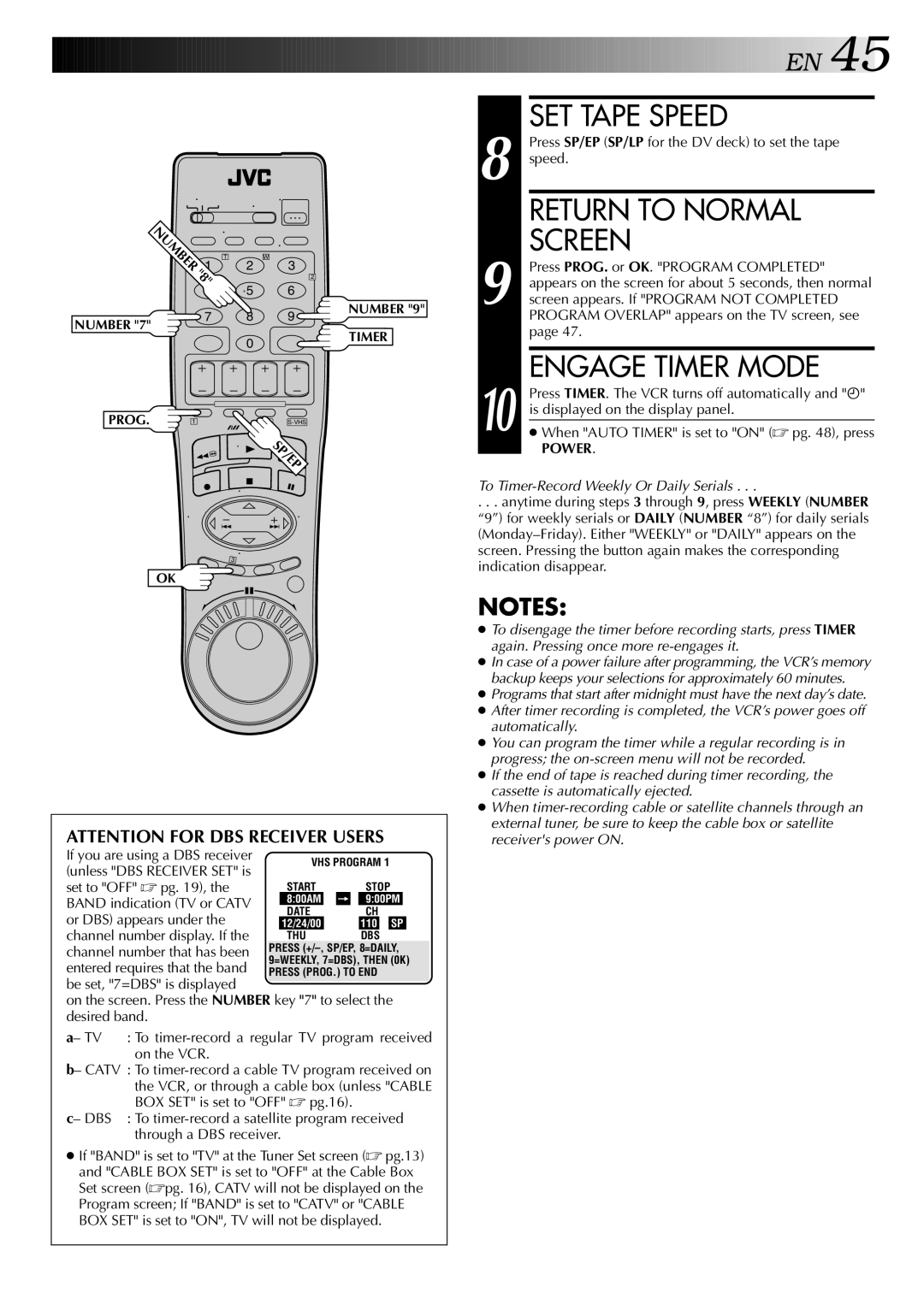 JVC HR-DVS2U manual Power 