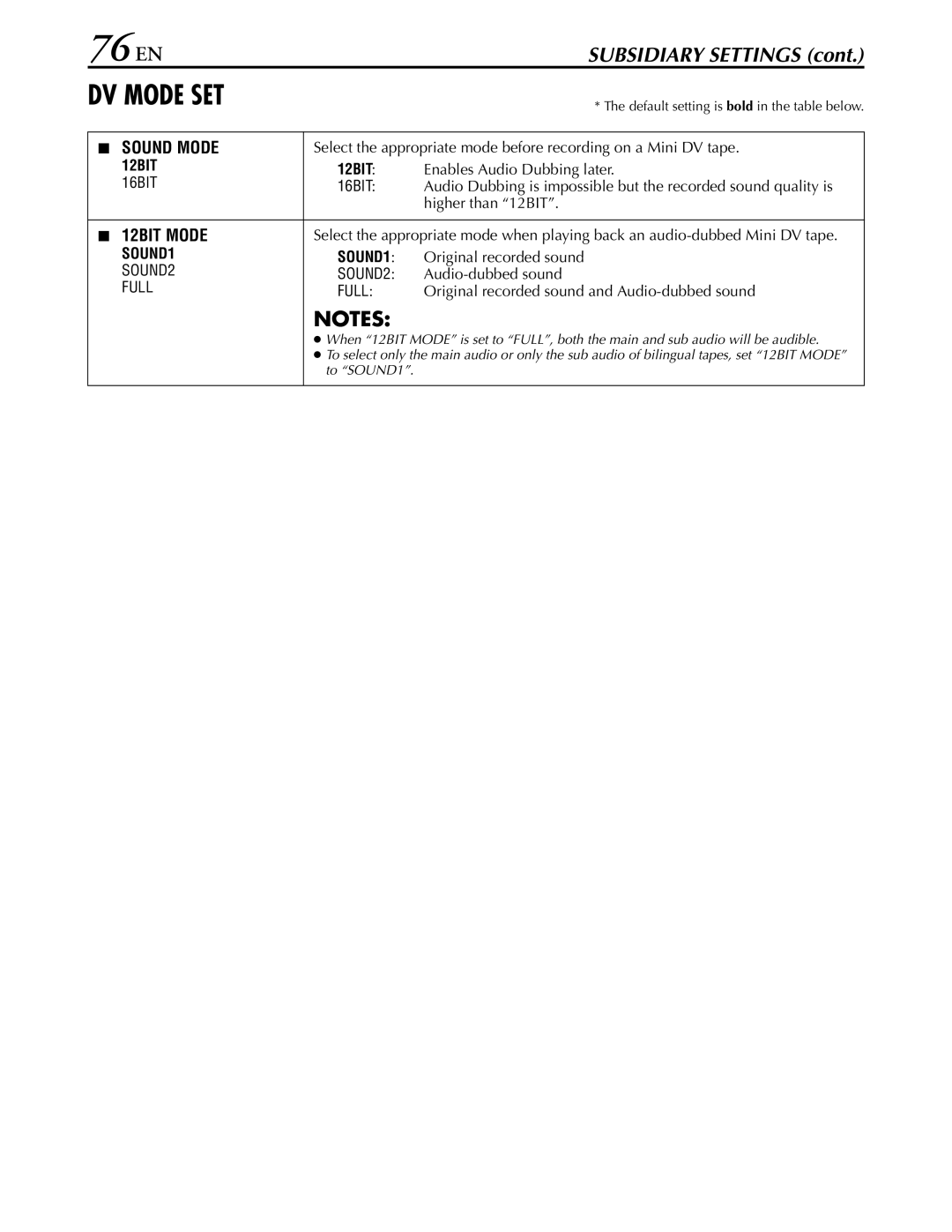 JVC hr-dvs3u manual 76 EN, Enables Audio Dubbing later, Original recorded sound, Audio-dubbed sound 