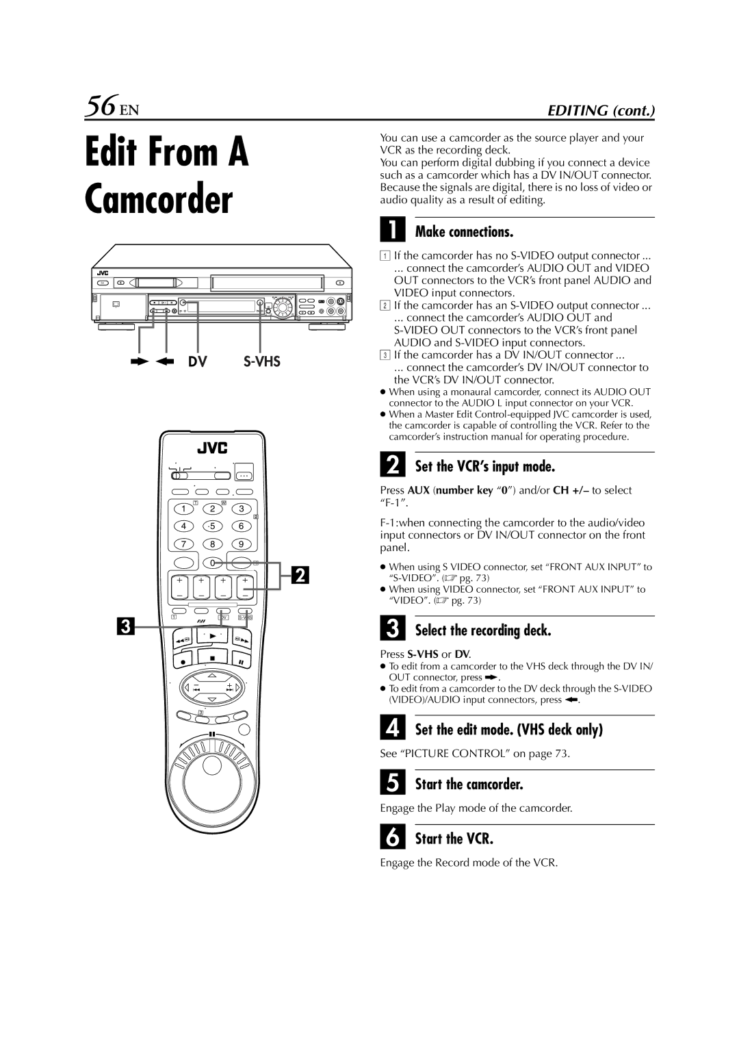 JVC hr-dvs3u manual 56 EN 