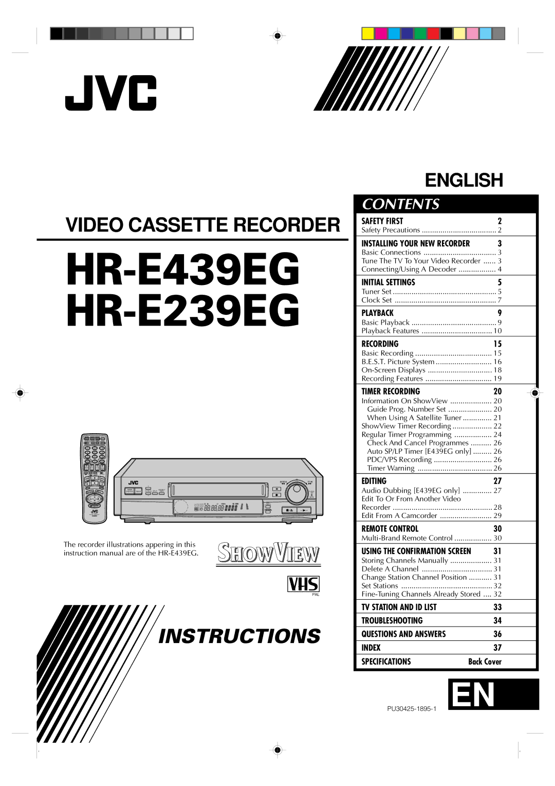 JVC specifications HR-E439EG HR-E239EG 